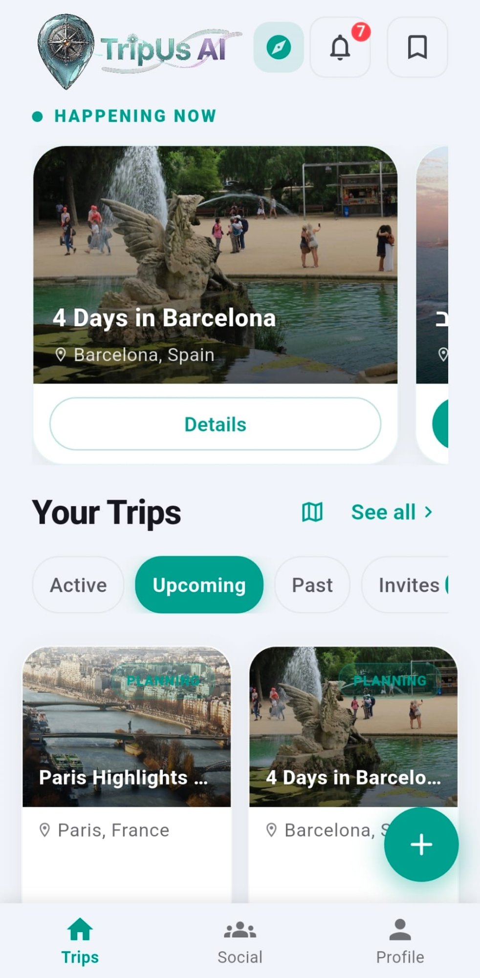Home screen in light mode
